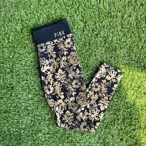 PINK metallic print leggings